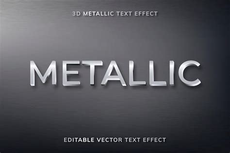 Free Vector | Editable metallic text effect vector template