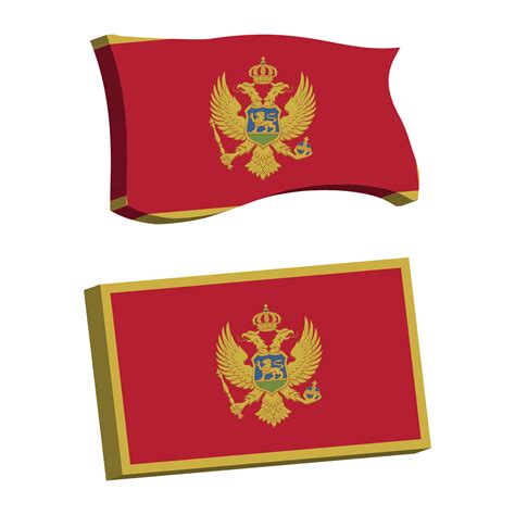 Montenegro Flag 3d shape vector illustration 34212222 Vector Art at ...