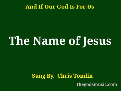 The Name of Jesus Christian Song Lyrics