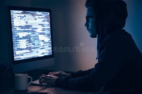 Computer spy. stock image. Image of internet, hood, coder - 66398549