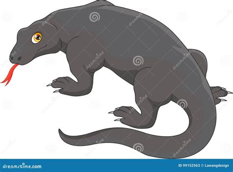 Komodo Dragon Hand Drawing Black And White Stock Photo | CartoonDealer ...