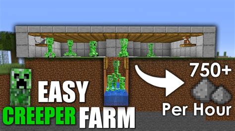 Minecraft EASY Creeper Farm Gunpowder Farm | 750+ Per Hour TUTORIAL | Creepers, Minecraft, Farm