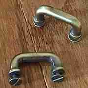 SMALL ANTIQUE BRASS FINISHED HANDLE PULL OBL-3408ANTB - Lyons Hardware Tree