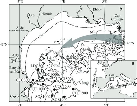 (a) Location of the Gulf of Lion (GoL) in the Western Mediterranean Sea... | Download Scientific ...