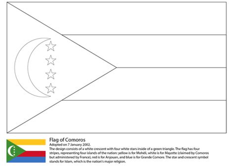 Flag of The Comoros coloring page | Free Printable Coloring Pages