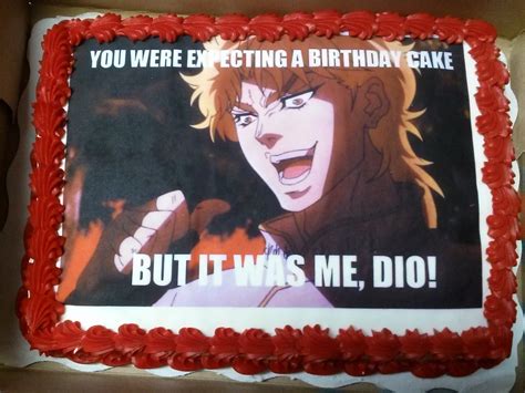 Jojo Bizarre Adventure Cake - birthday card message