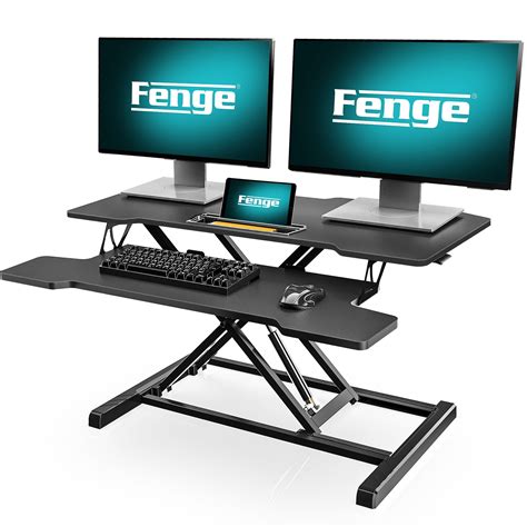 FENGE 36 inch Standing Desk Stand Adjustable Sit to Stand Up Stand Cube Stand for Laptop ...