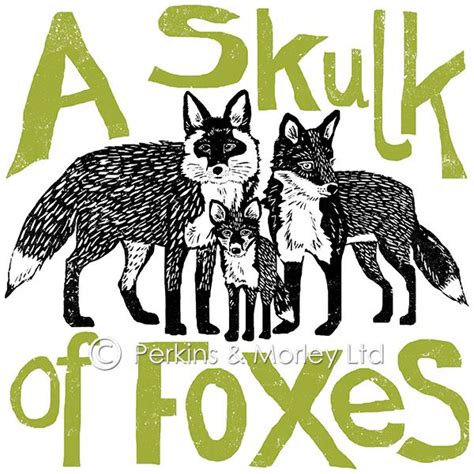 skulk of foxes greetings card - Perkins and Morley Designs