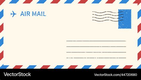 Air mail envelope template blank paper letter Vector Image