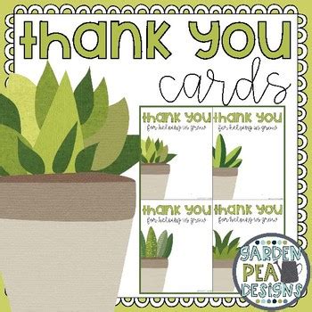 Plant Thank You Card by Garden Pea Designs | Teachers Pay Teachers