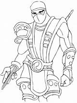 Free Mortal Kombat Scorpion coloring Page  Download Print Or Color sketch template