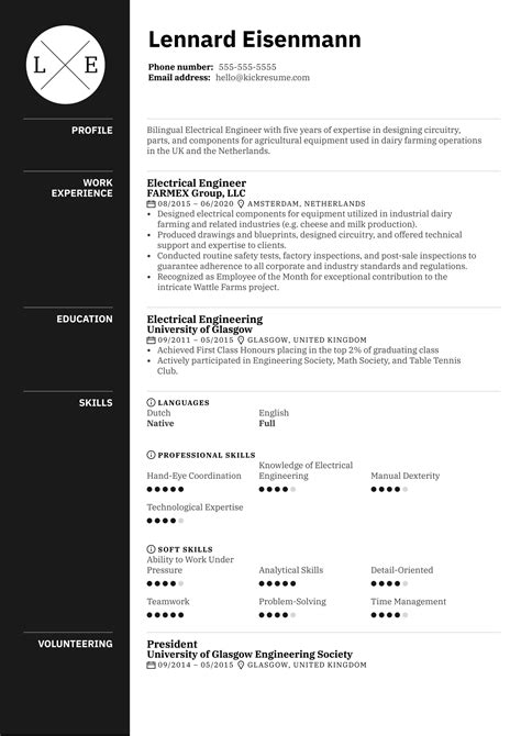 Sample Electrical Engineer Resume