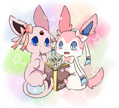 Espeon and Sylveon by ChikoritaMoon on DeviantArt