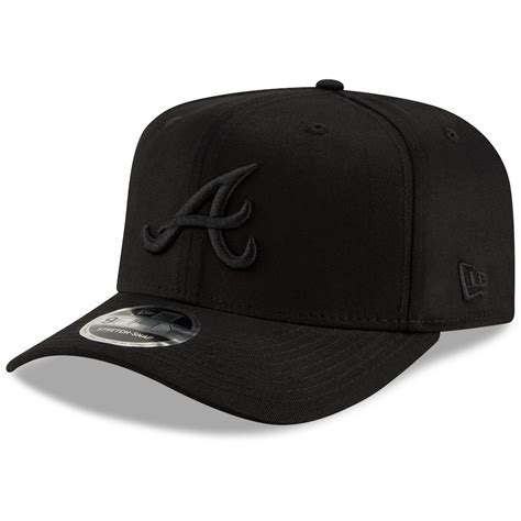 Atlanta Braves New Era Blackout 9FIFTY Adjustable Snapback Hat - Black