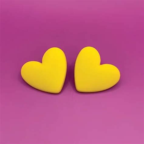 Festival Studs Korean Yellow Heart Shape Dailywear Earrings at Rs 79/pair in New Delhi