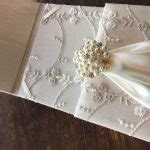 Ivory Embroidered Pearl Lace Invitation For Wedding & Event Invitation ...