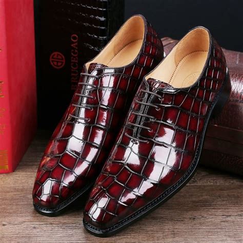 Handcrafted Men's Classic Alligator Leather Dress Shoes Goodyear Welt