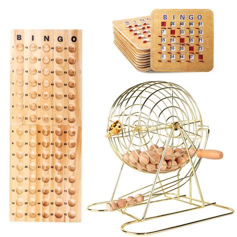 Buy GSE Bingo Game, Bingo Game Set with Cage and Balls, Wood Bingo Master Board, 75 Wood Bingo ...