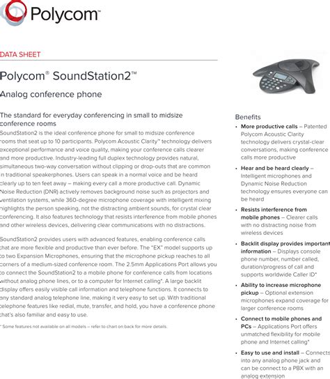 Poly Polycom® SoundStation® IP 6000 Soundstation2 ds enus