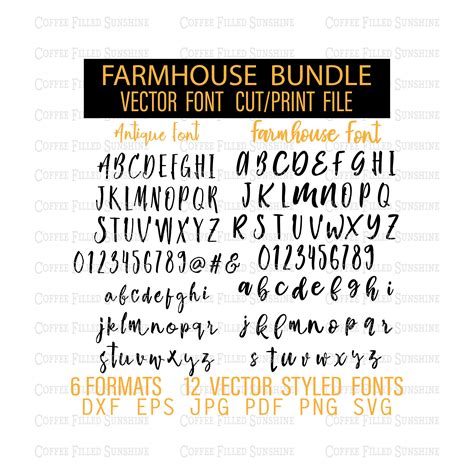 The Farmhouse Font Bundle Rustic Font Shabby Chic Fon - vrogue.co