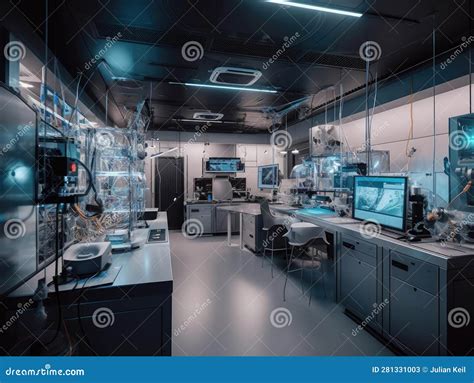 AIpowered Lab with Simulations and Experiments Stock Illustration ...