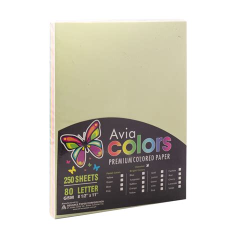 Avia Colored Paper Assorted Pastel Colors Short 80gsm 250 Sheets ...