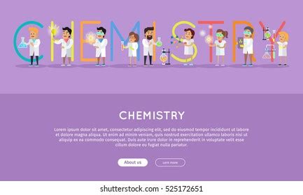 Chemistry Conceptual Vector Web Banner Flat Stock Vector (Royalty Free) 525172651