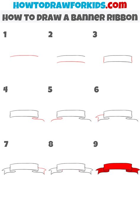 How to Draw a Banner Ribbon - Easy Drawing Tutorial For Kids