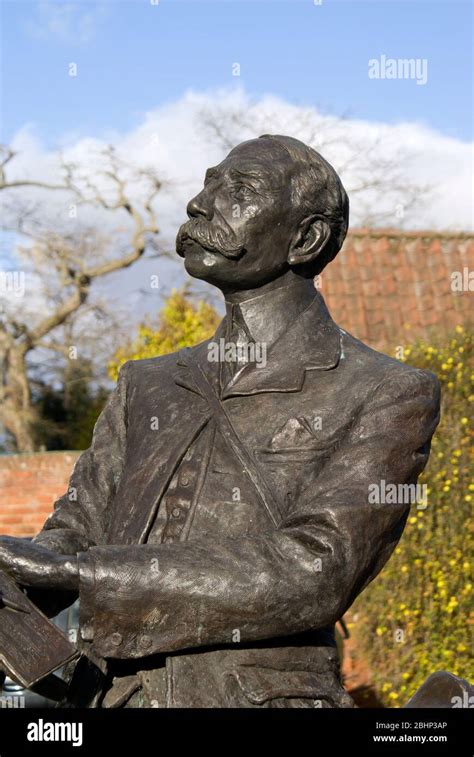 Statue of Sir Edward Elgar by Jemma Pearson, Cathedral Green, Hereford Cathedral, Herefordshire ...