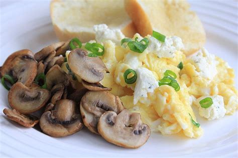 Scrambled Eggs with Sauteed Mushrooms and Boursin - Only An Apron | Stuffed mushrooms, Sauteed ...