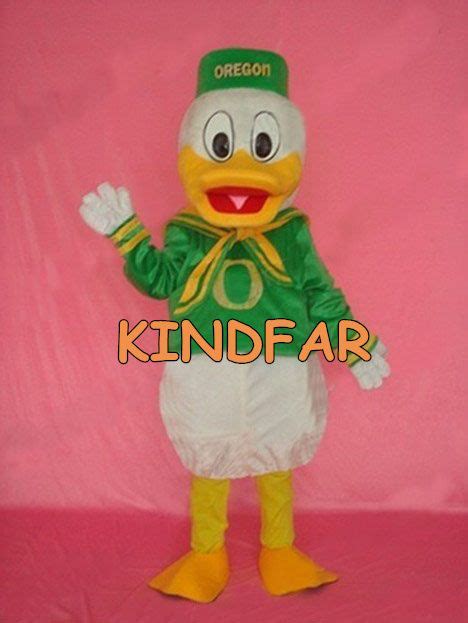 Oregon Duck Halloween Mascot Costume Fancy Dress Outfit Cartoon ...