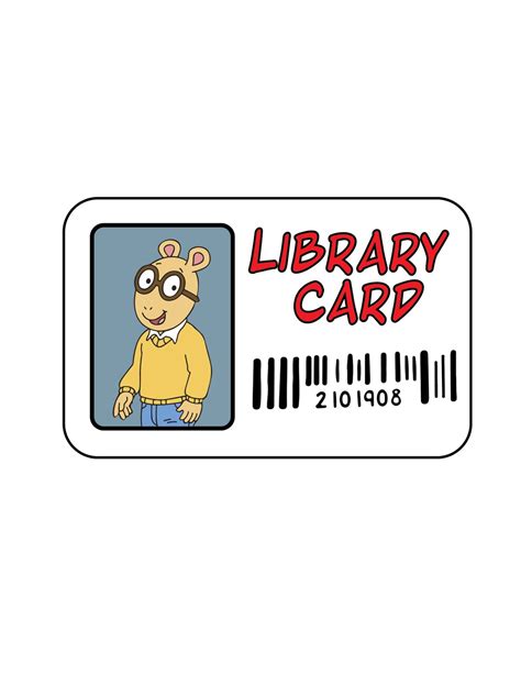 Arthur Library Card Printable