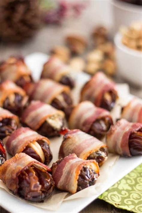 Bacon Wrapped Stuffed Dates • The Healthy Foodie