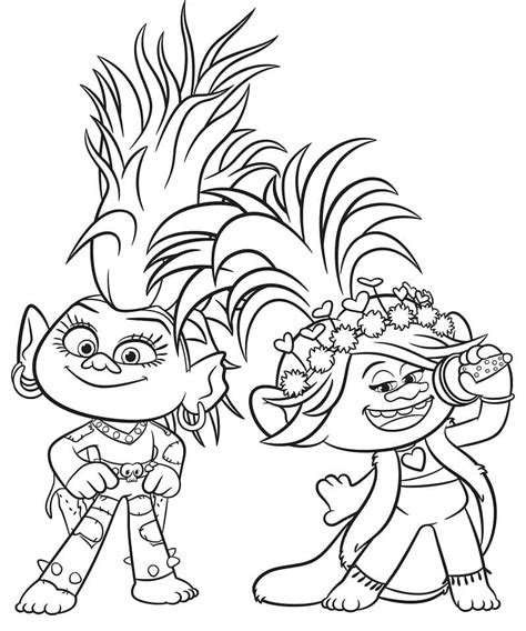 Bard and Poppy from Trolls coloring page - Download, Print or Color ...