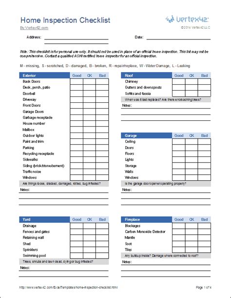 Home Inspection Checklist | Home inspection, Inspection checklist, Home buying tips