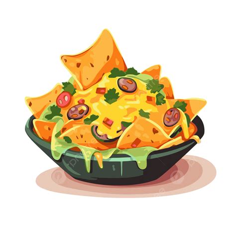 Nachos Clipart Nachos With Cheese And Tomatoes In Bowl Isolated Vector Illustration Cartoon ...