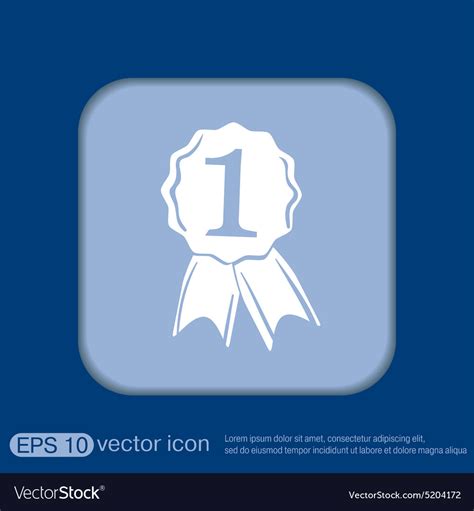 First place ribbon rosette icon victory Royalty Free Vector