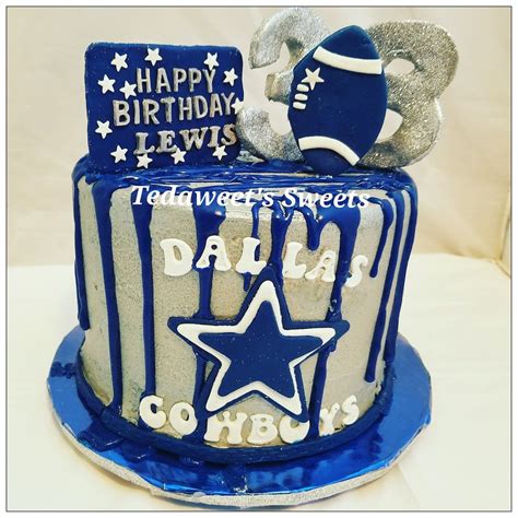 Dallas Cowboy Drip Cake | Birthday sheet cakes, Dallas cowboys cake, Cowboy birthday cakes