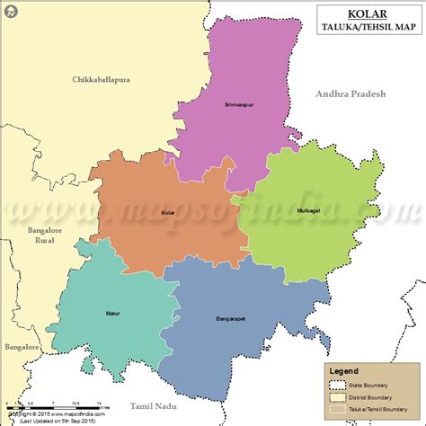 Kolar Tehsil Map, Kolar Taluk Map