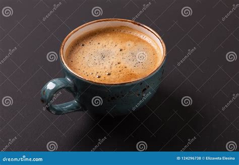 Cup of Coffee on Black Background. Copy Space Stock Photo - Image of ...