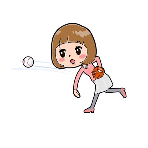 Premium Vector | Cute cartoon character of young woman with a gesture of throw a ball.