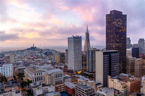 San Francisco skyline at sunset at dusk 832865 Stock Photo at Vecteezy