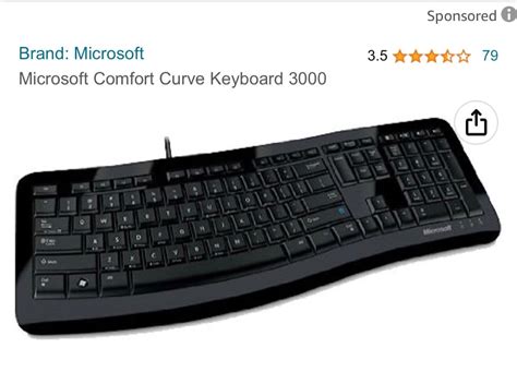 Microsoft Comfort Curve Keyboard 3000, Computers & Tech, Parts ...