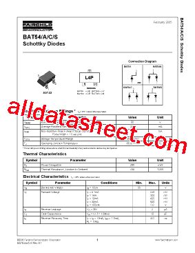 BAT54C Datasheet(PDF) - Fairchild Semiconductor