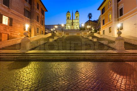 Spanish Steps at night, Rome, Italy. | Stock image | Colourbox