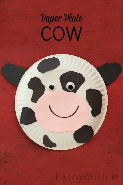 Paper Plate Cow - Housing a Forest | Farm animal crafts, Farm theme preschool, Farm animals theme