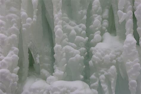 A Frozen Wall of Ice and Snow Created by an Artisan at Ice Castles in Lake Geneva, Wisconsin ...