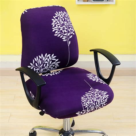 Removable Chair Cover Elastic Office Computer Chair Covers Flower Printed Stretch Rotating Lift ...