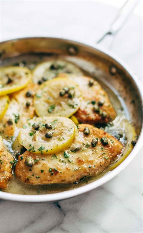 Lemon Chicken Piccata with Grilled Bread Recipe - Pinch of Yum