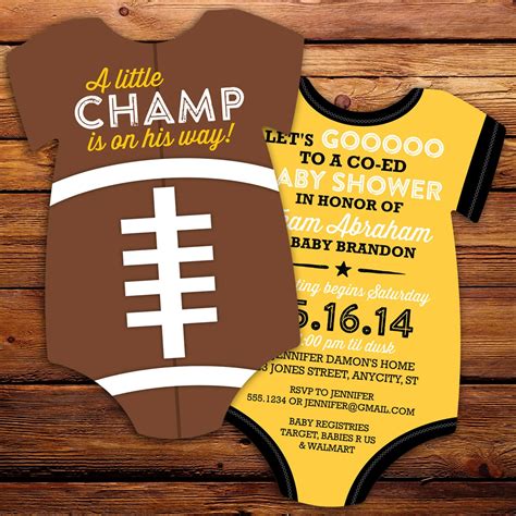 10 Football Baby Shower Invitations all star by LittleBeesGraphics